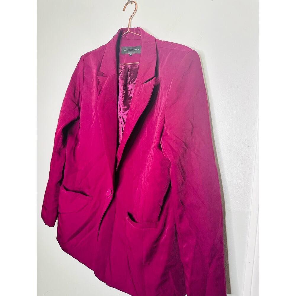 ENDLESS ROSE Purple Crepe Front Button Closure Jacket Blazer Size Medium - Picture 6 of 15